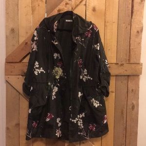 Plus Size Dex Floral windbreaker style jacket